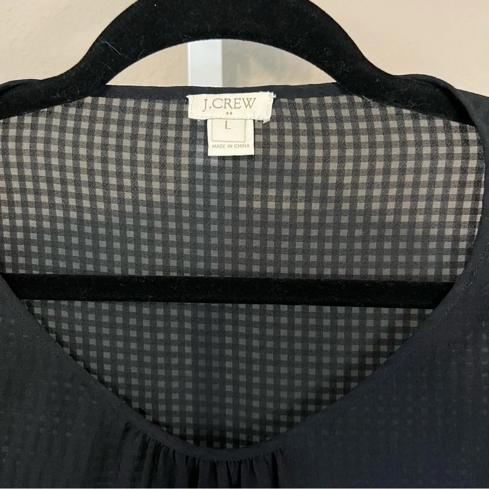 J. Crew Black Sheer Blouse - Picture 2 of 3